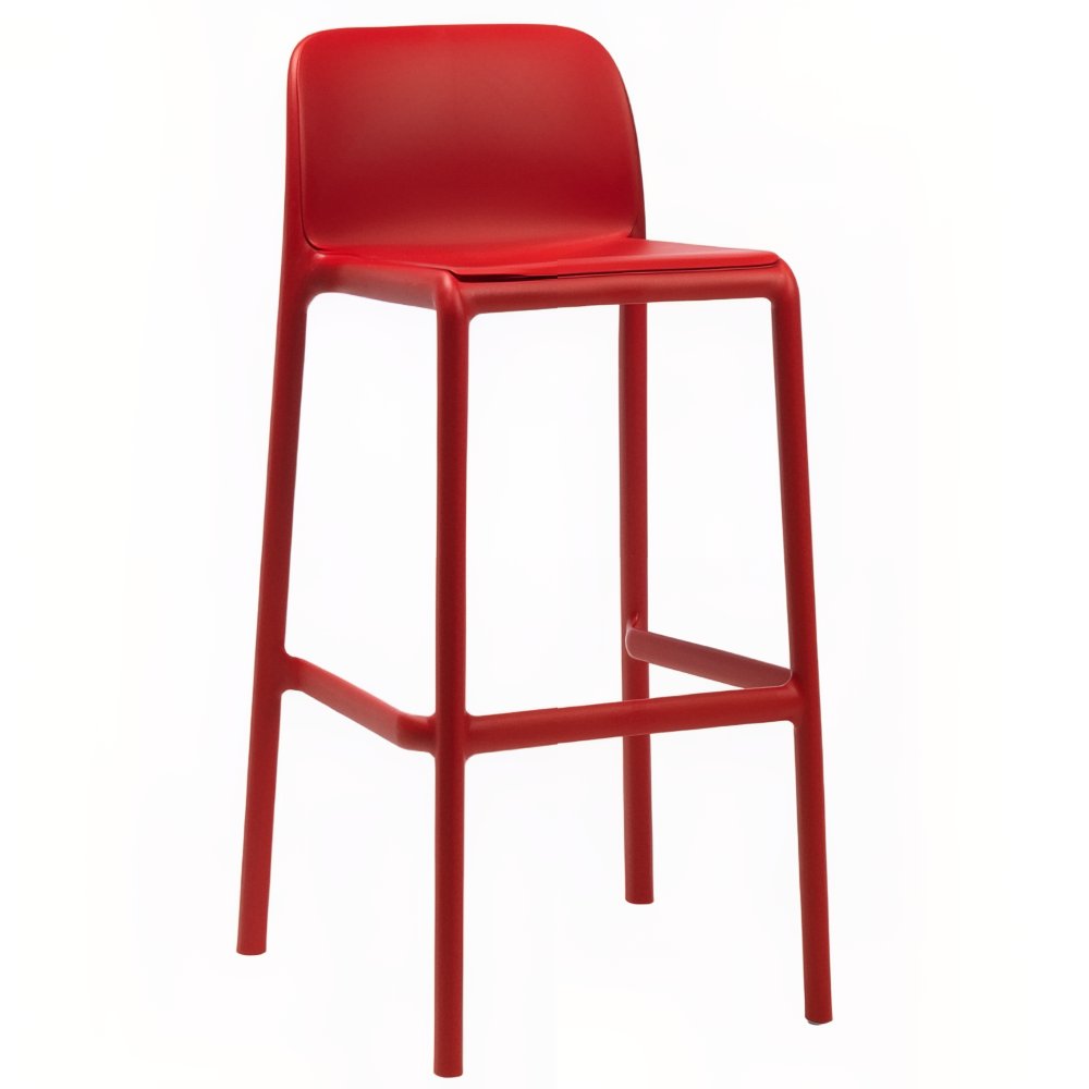 Nardi Červen&aacute; plastov&aacute; barov&aacute; židle Faro 76 cm