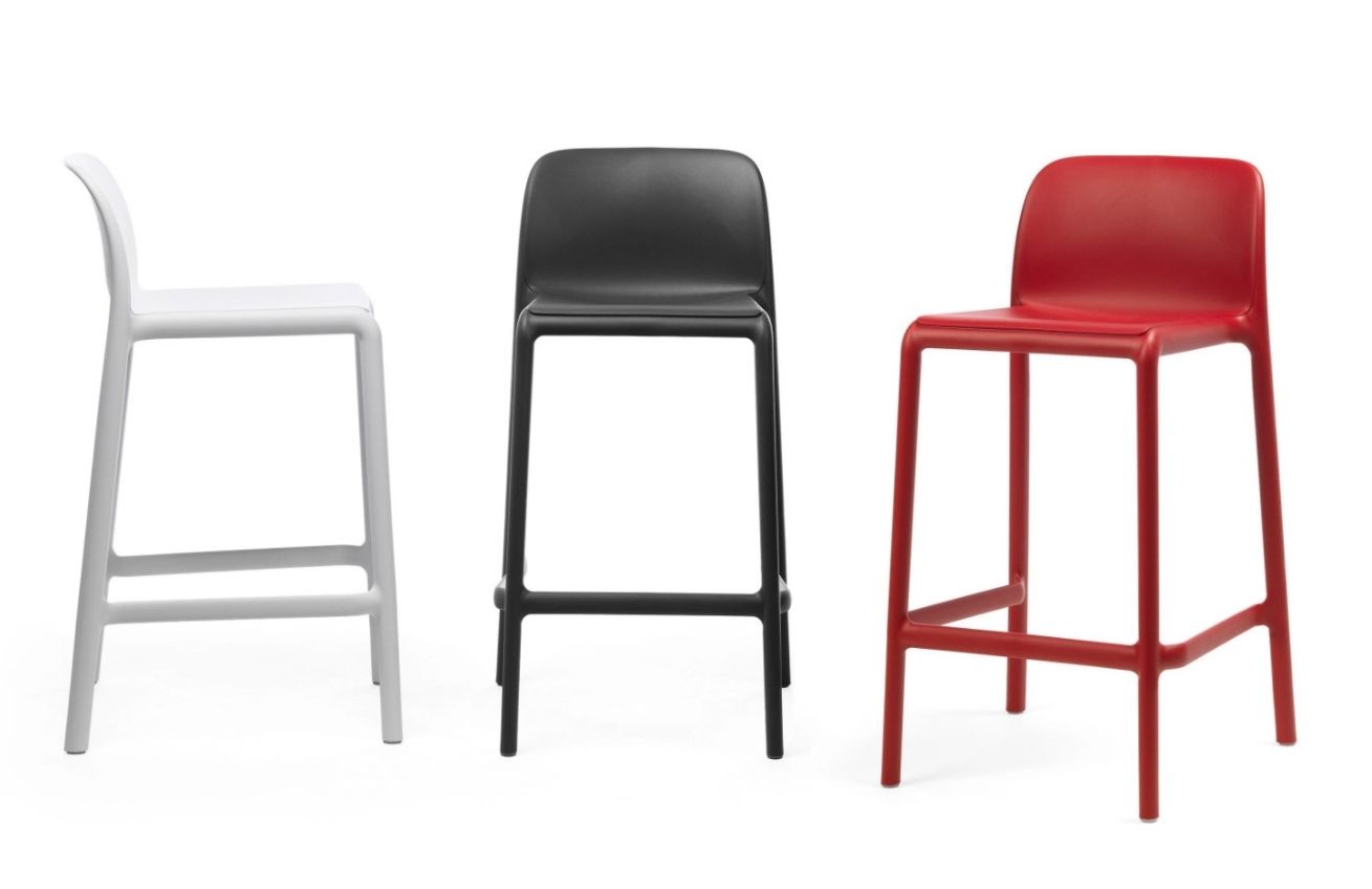 Nardi Antracitově šedá plastová barová židle Faro Mini 65 cm