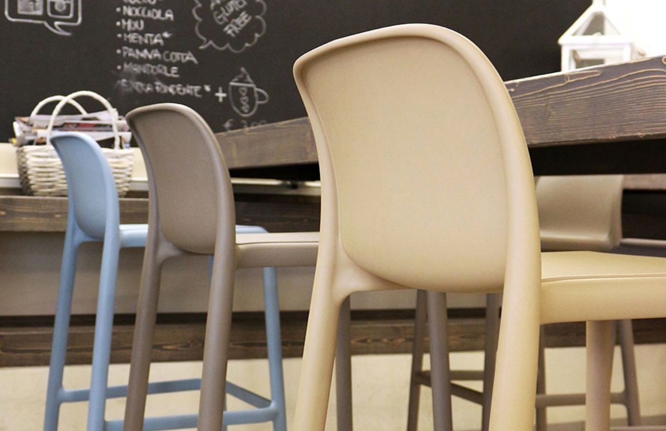 Nardi Šedo hnědá plastová barová židle Faro Mini 65 cm