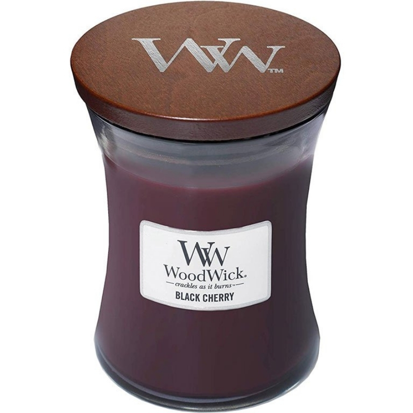 WoodWick Střední vonná svíčka Woodwick, Black Cherry
