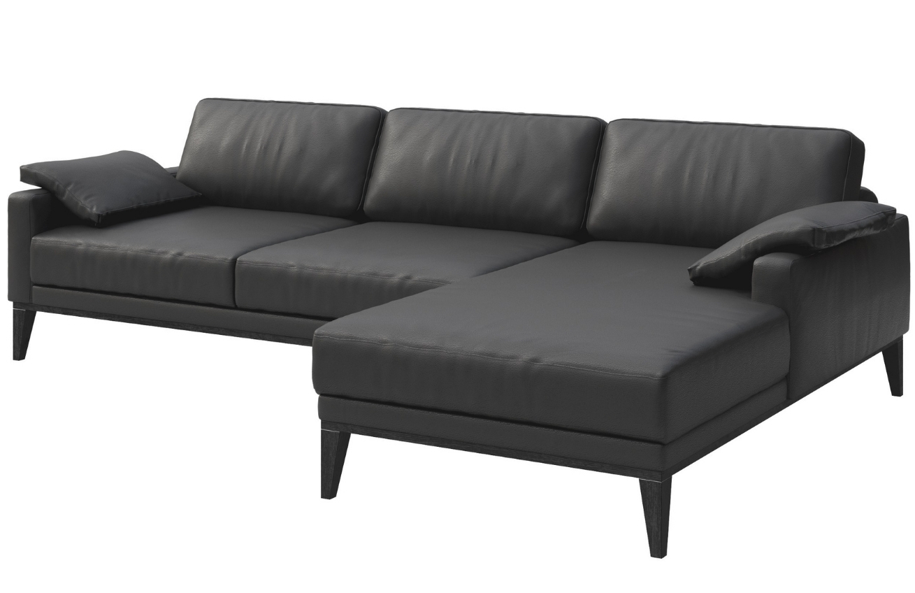 Tmavě šedá kožená rohová pohovka MESONICA Musso, pravá, 248 cm