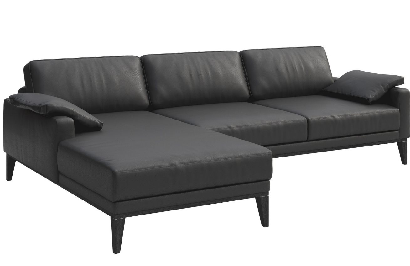 Tmavě šedá kožená rohová pohovka MESONICA Musso, levá, 248 cm