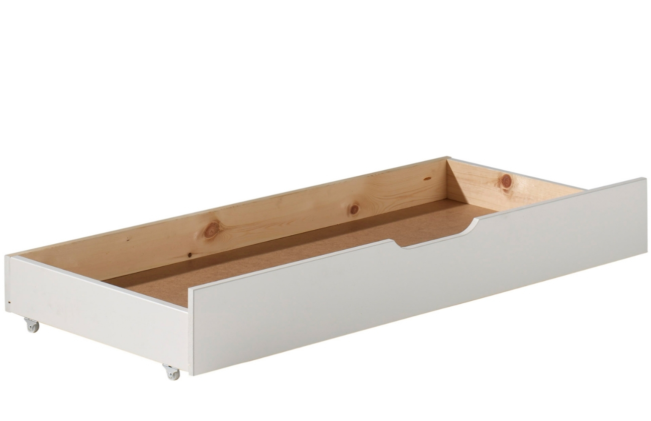Bílá borovicová zásuvka k posteli Vipack Jumper 130 x 61,9 cm