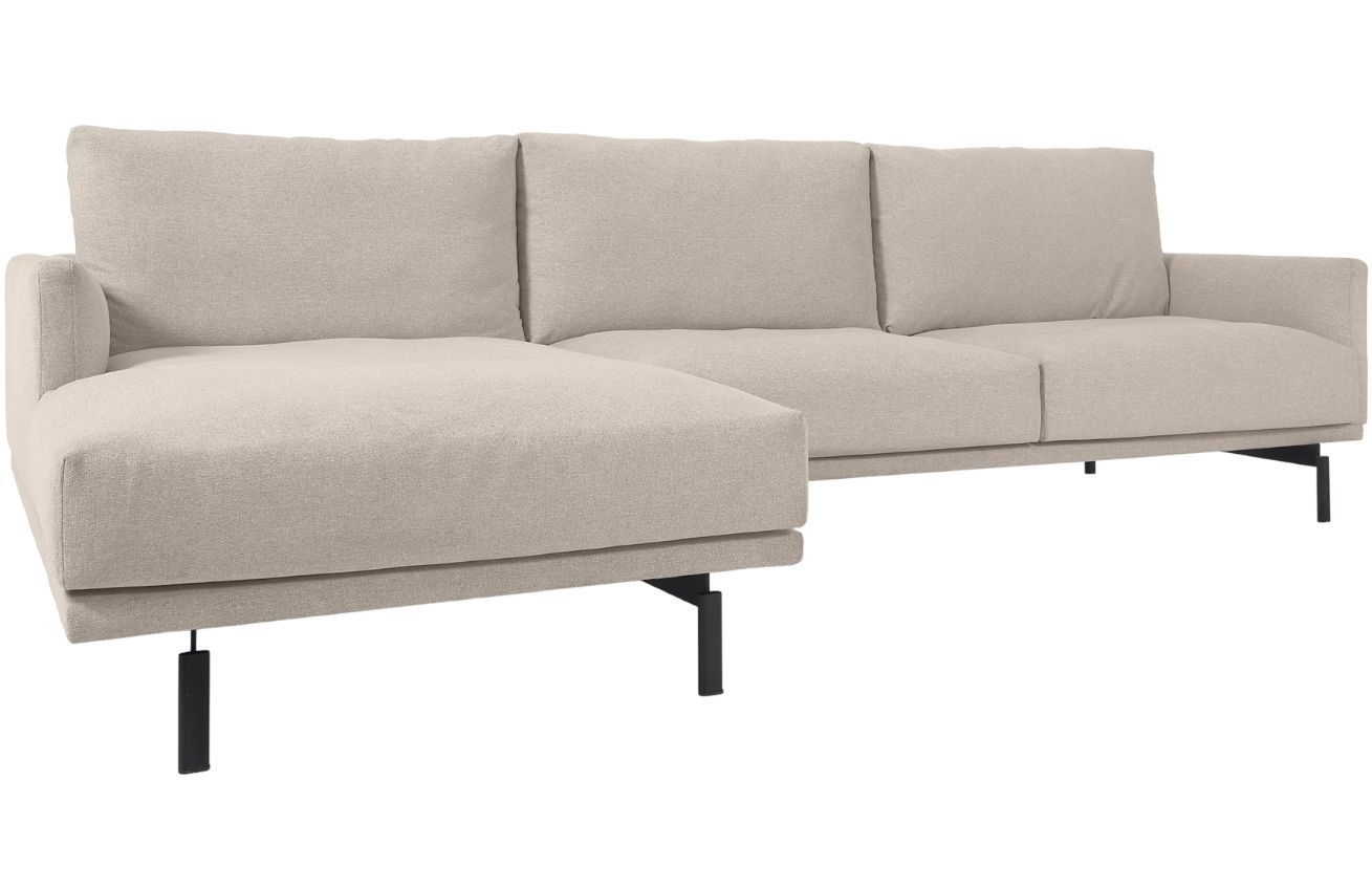 Béžová látková rohová pohovka Kave Home Galene 254 cm, levá