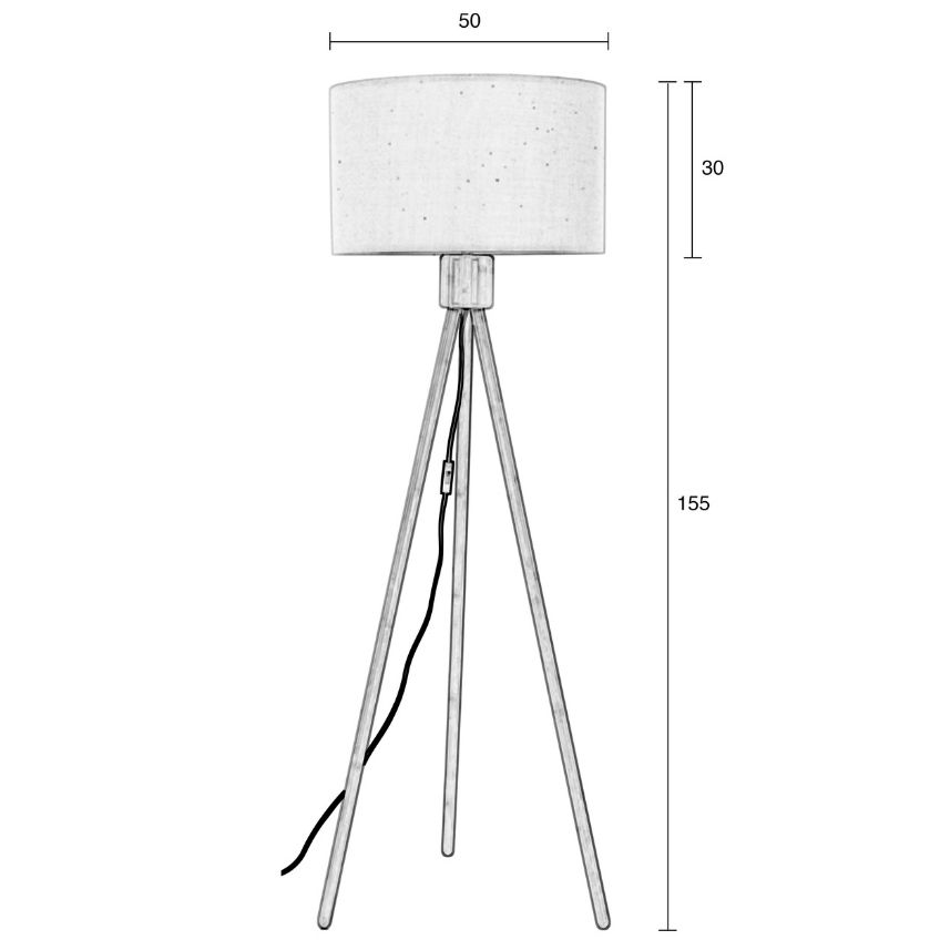 Bílá bambusová stojací lampa ZUIVER FAN 155 cm