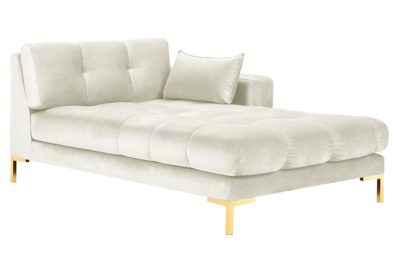 Kr&eacute;mov&aacute; sametov&aacute; leno&scaron;ka MICADONI MAMAIA 185 cm se zlatou podnož&iacute;, prav&aacute;