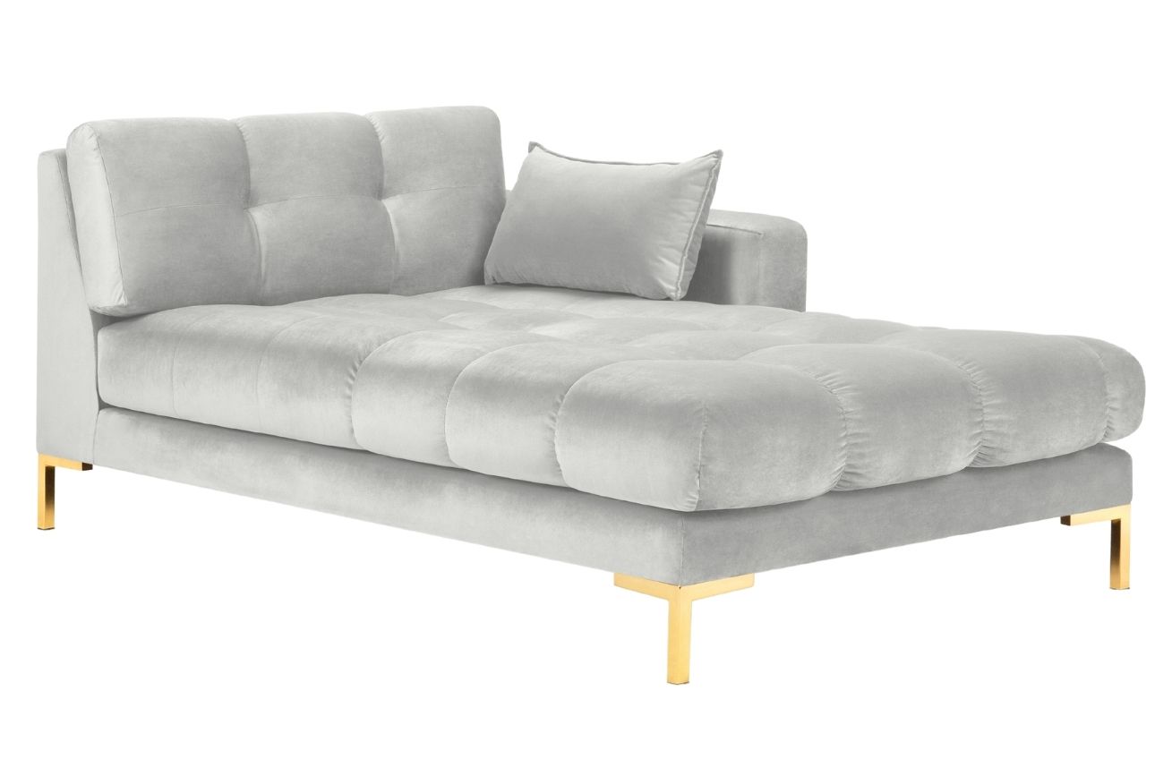 Světle &scaron;ed&aacute; sametov&aacute; leno&scaron;ka MICADONI MAMAIA 185 cm se zlatou podnož&iacute;, prav&aacute;