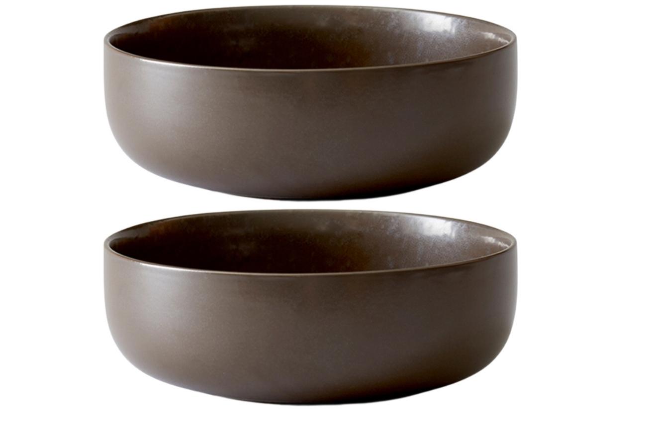 Audo CPH Set dvou tmavě hnědo šedých porcelánových misek AUDO NEW NORM 21,5 cm