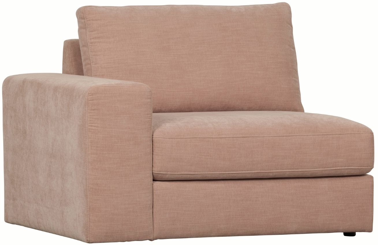 WOOOD Růžový látkový koncový modul Flaireen 115 cm, levý