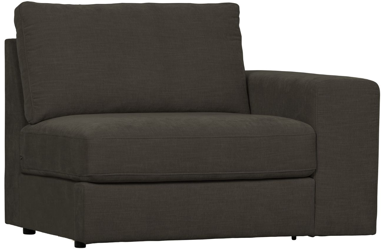 WOOOD Antracitově šedý látkový koncový modul Flaireen 115 cm, pravý