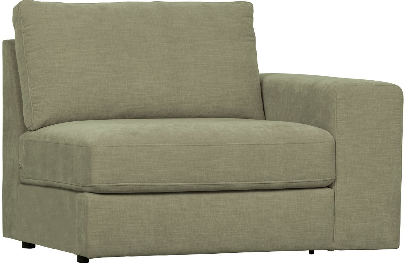 WOOOD Zelený látkový koncový modul Flaireen 115 cm, pravý