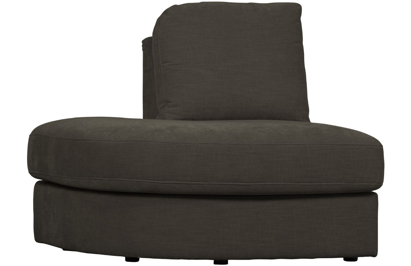 WOOOD Antracitově šedý látkový koncový modul Flaireen 93 cm, levý