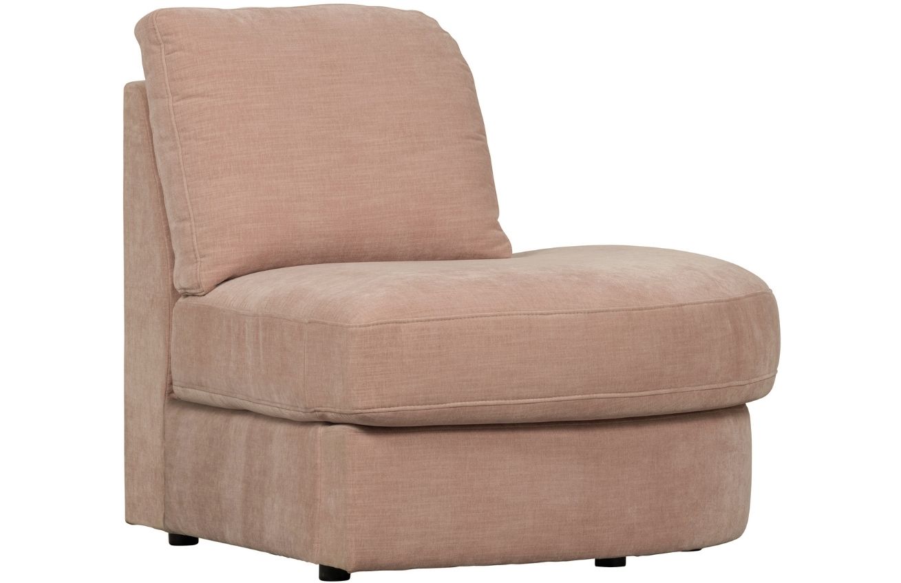 WOOOD Růžový látkový koncový modul Flaireen 93 cm, pravý