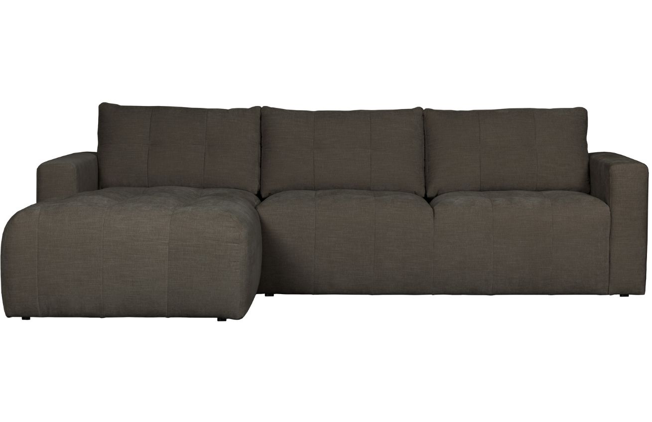 WOOOD Antracitově &scaron;ed&aacute; l&aacute;tkov&aacute; rohov&aacute; pohovka Rosa 280 cm, lev&aacute;