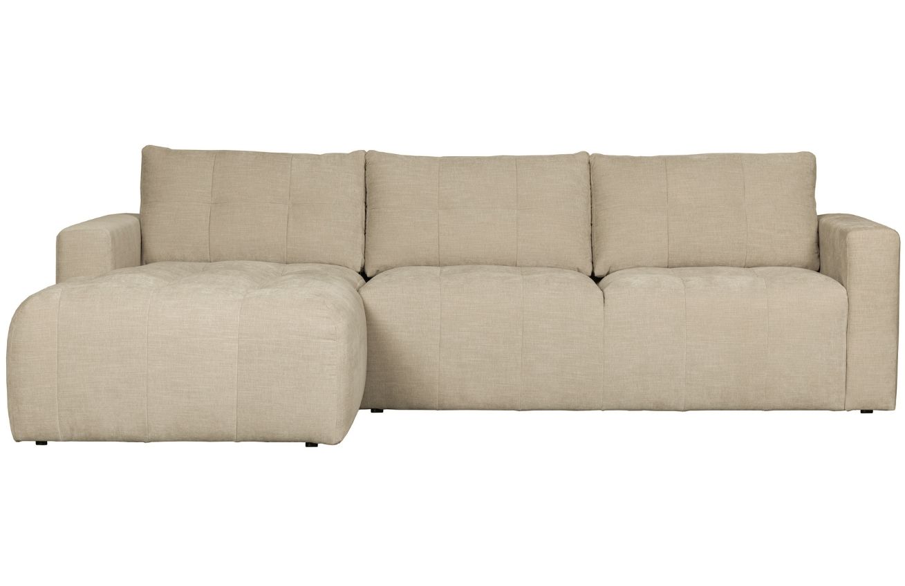 WOOOD P&iacute;skově hněd&aacute; l&aacute;tkov&aacute; rohov&aacute; pohovka Rosa 280 cm, lev&aacute;