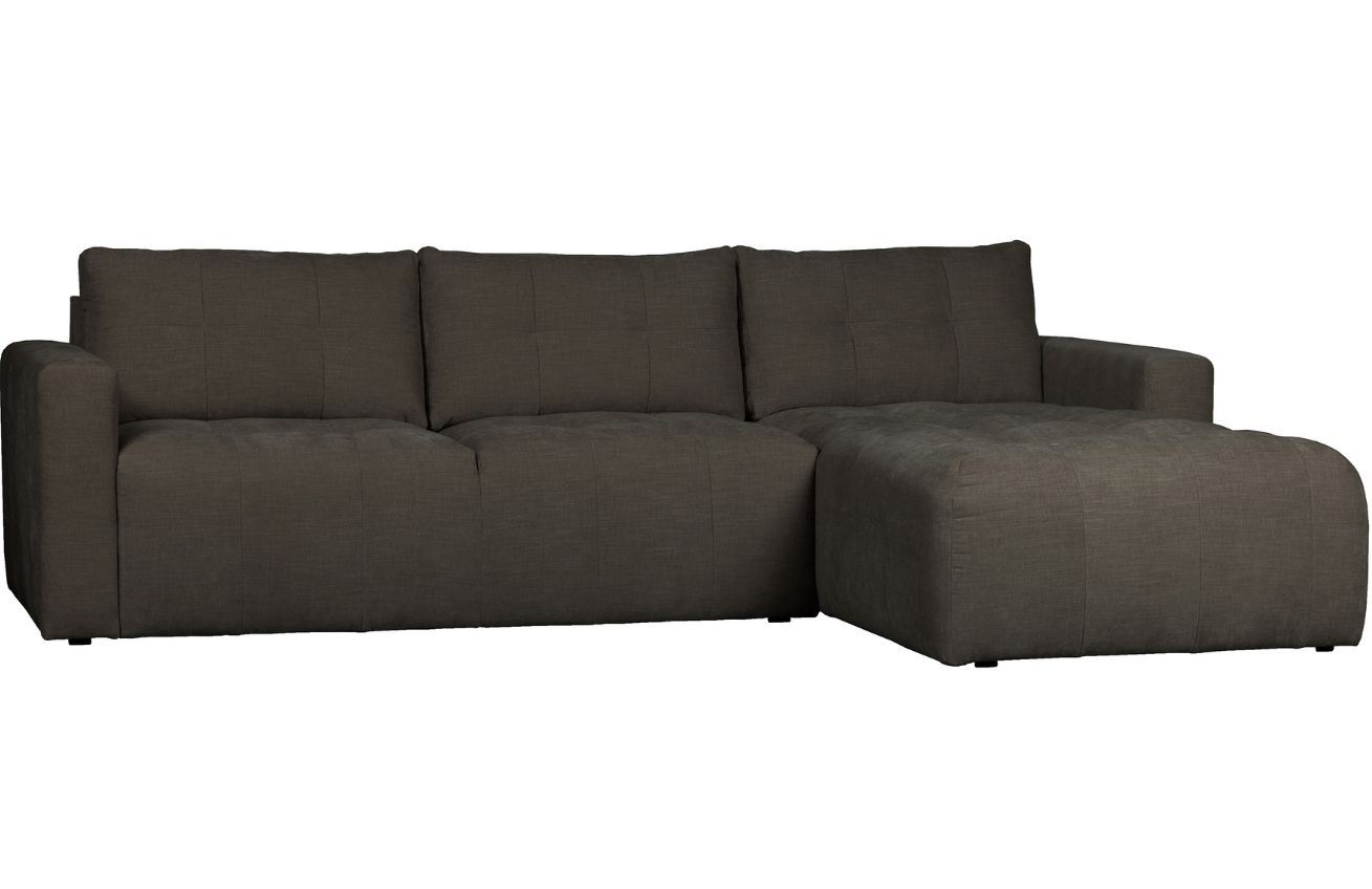 WOOOD Antracitově &scaron;ed&aacute; l&aacute;tkov&aacute; rohov&aacute; pohovka Rosa 280 cm, prav&aacute;