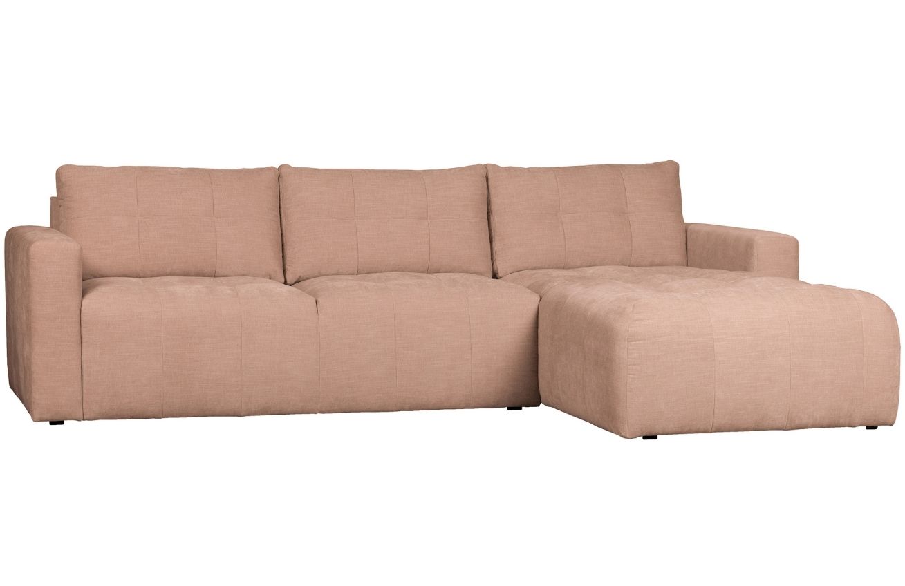 WOOOD Růžov&aacute; l&aacute;tkov&aacute; rohov&aacute; pohovka Rosa 280 cm, prav&aacute;