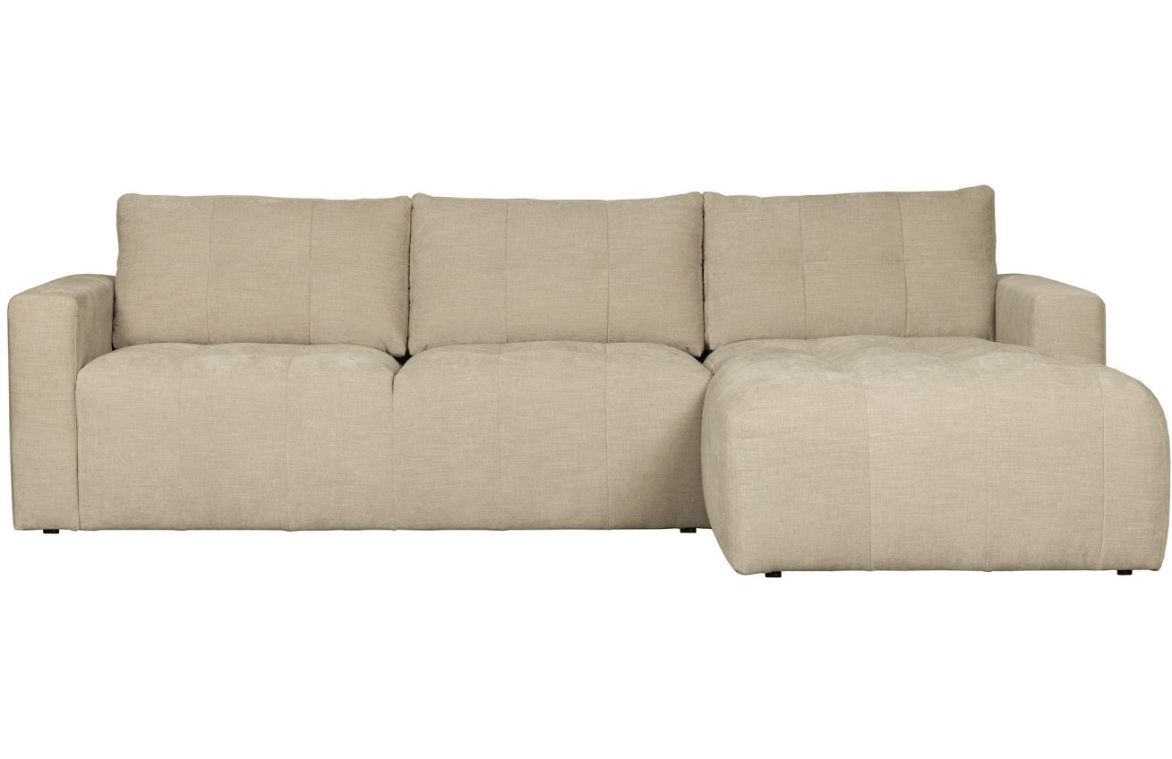 WOOOD P&iacute;skově hněd&aacute; l&aacute;tkov&aacute; rohov&aacute; pohovka Rosa 280 cm, prav&aacute;