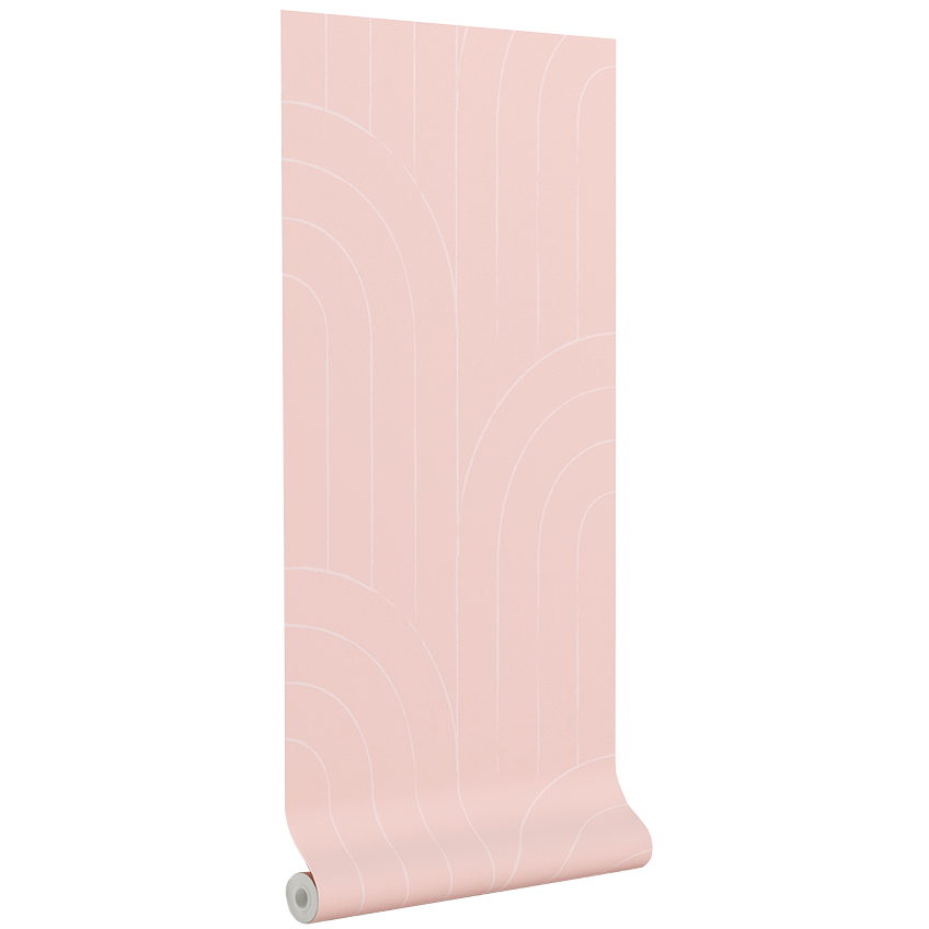 Růžová tapeta na zeď Kave Home Arcadia 10 x 0,5 m