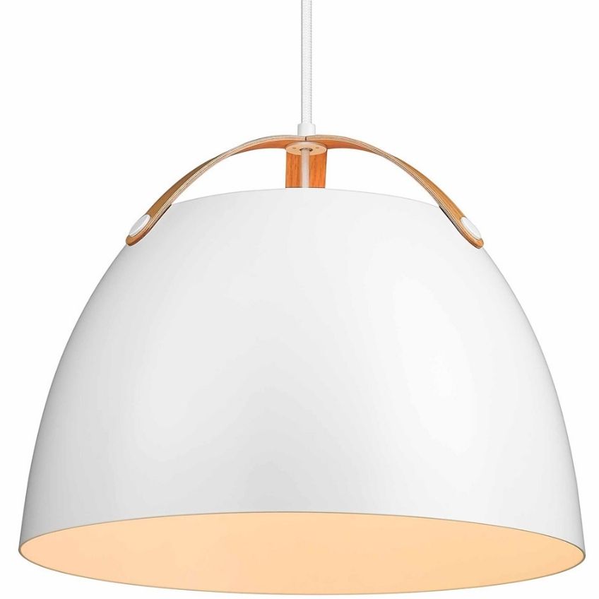 B&iacute;l&eacute; kovov&eacute; z&aacute;věsn&eacute; světlo Halo Design Oslo 40 cm