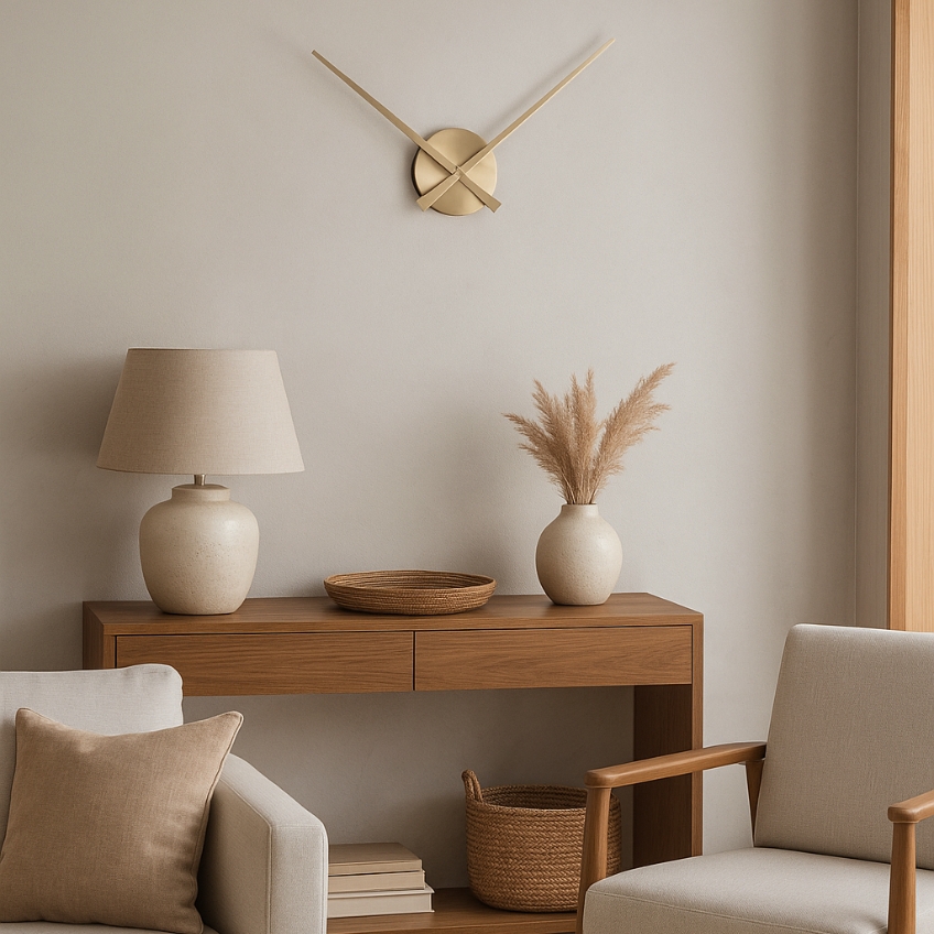 Present time Zlaté nástěnné hodiny Pointer 28 cm