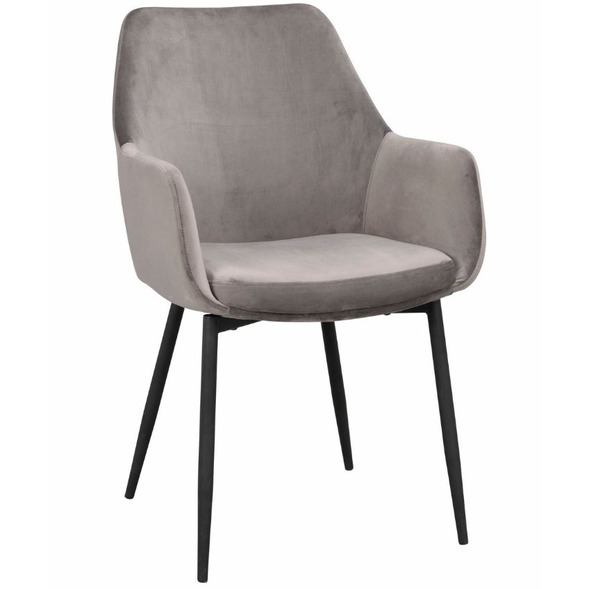 &Scaron;ed&aacute; sametov&aacute; j&iacute;deln&iacute; židle ROWICO REILY