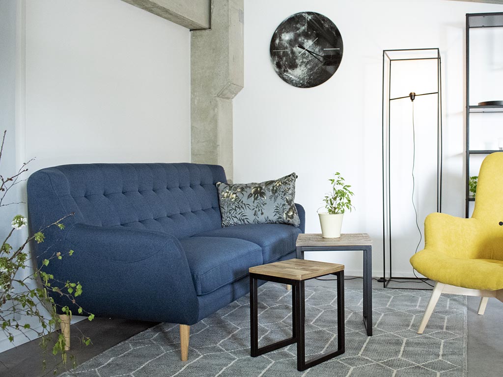 Present time Skleněné nástěnné hodiny Luna s motivem Měsíce