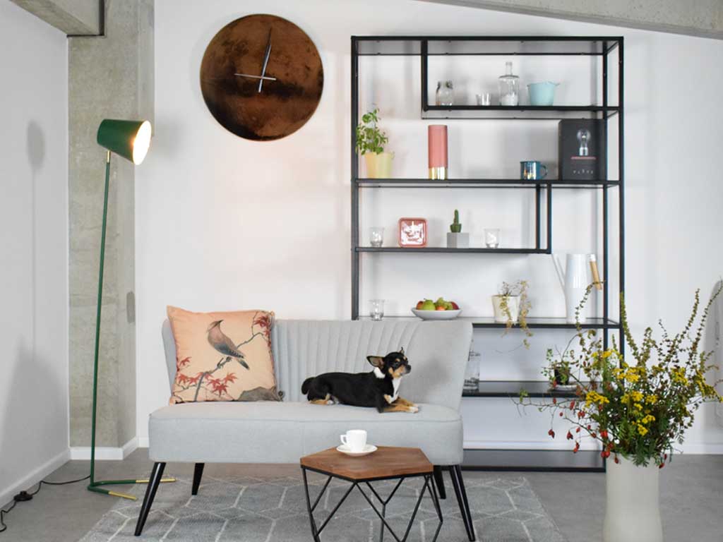 Present time Skleněné nástěnné hodiny Mars s motivem Marsu