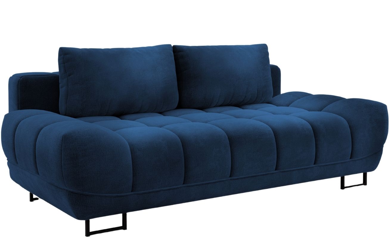 Kr&aacute;lovsky modr&aacute; sametov&aacute; tř&iacute;m&iacute;stn&aacute; rozkl&aacute;dac&iacute; pohovka Windsor & Co Cirrus II. 215 cm