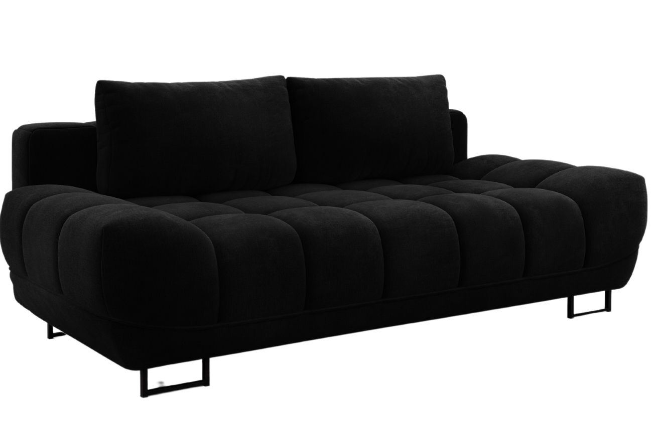 Čern&aacute; sametov&aacute; tř&iacute;m&iacute;stn&aacute; rozkl&aacute;dac&iacute; pohovka Windsor & Co Cirrus II. 215 cm