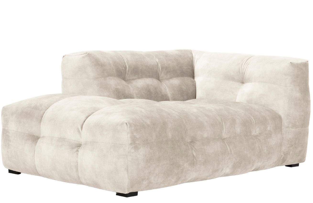 Béžová sametová lenoška Windsor & Co Vesta 170 cm, levá