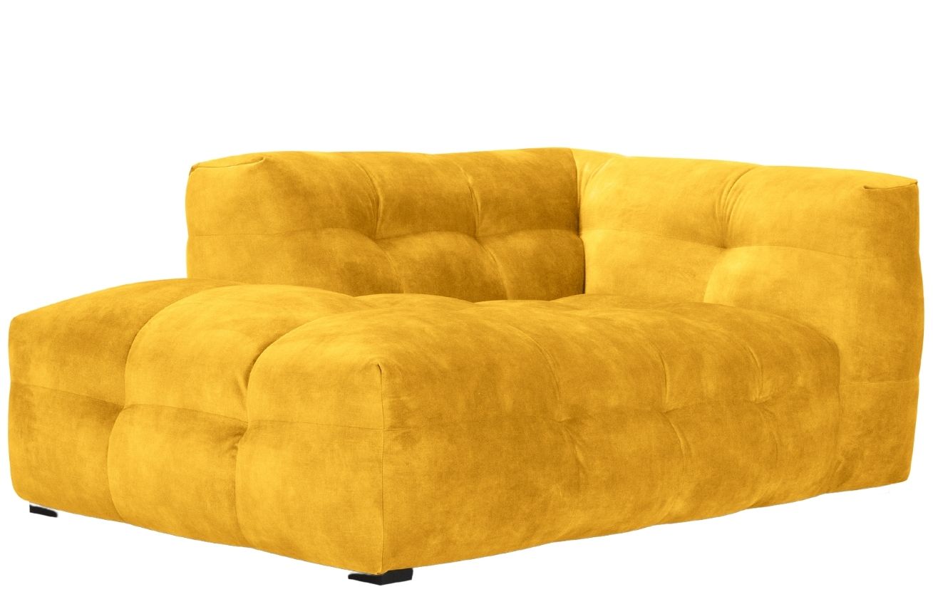 Žlutá sametová lenoška Windsor & Co Vesta 170 cm, levá