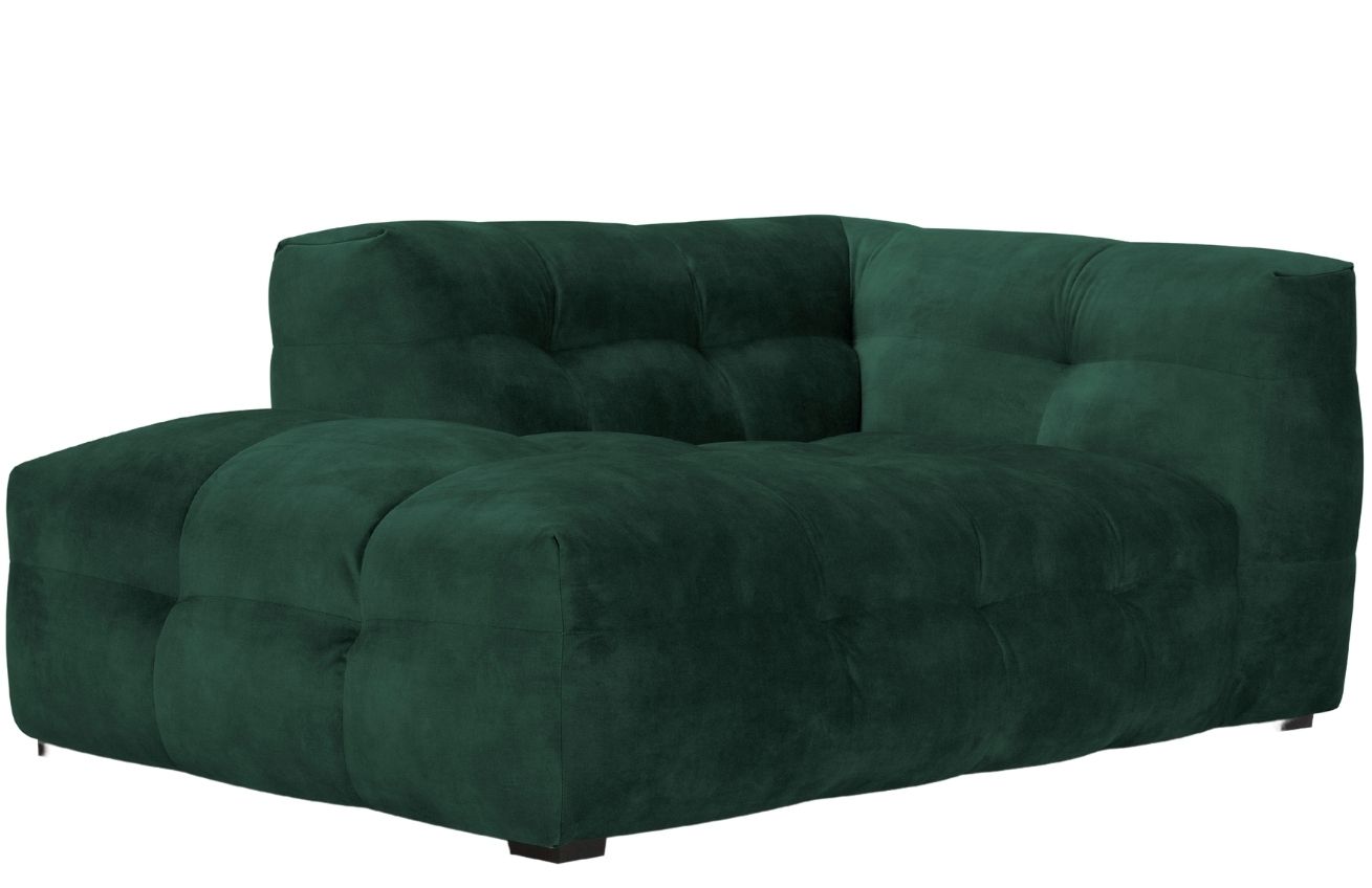 Lahvově zelená sametová lenoška Windsor & Co Vesta 170 cm, levá