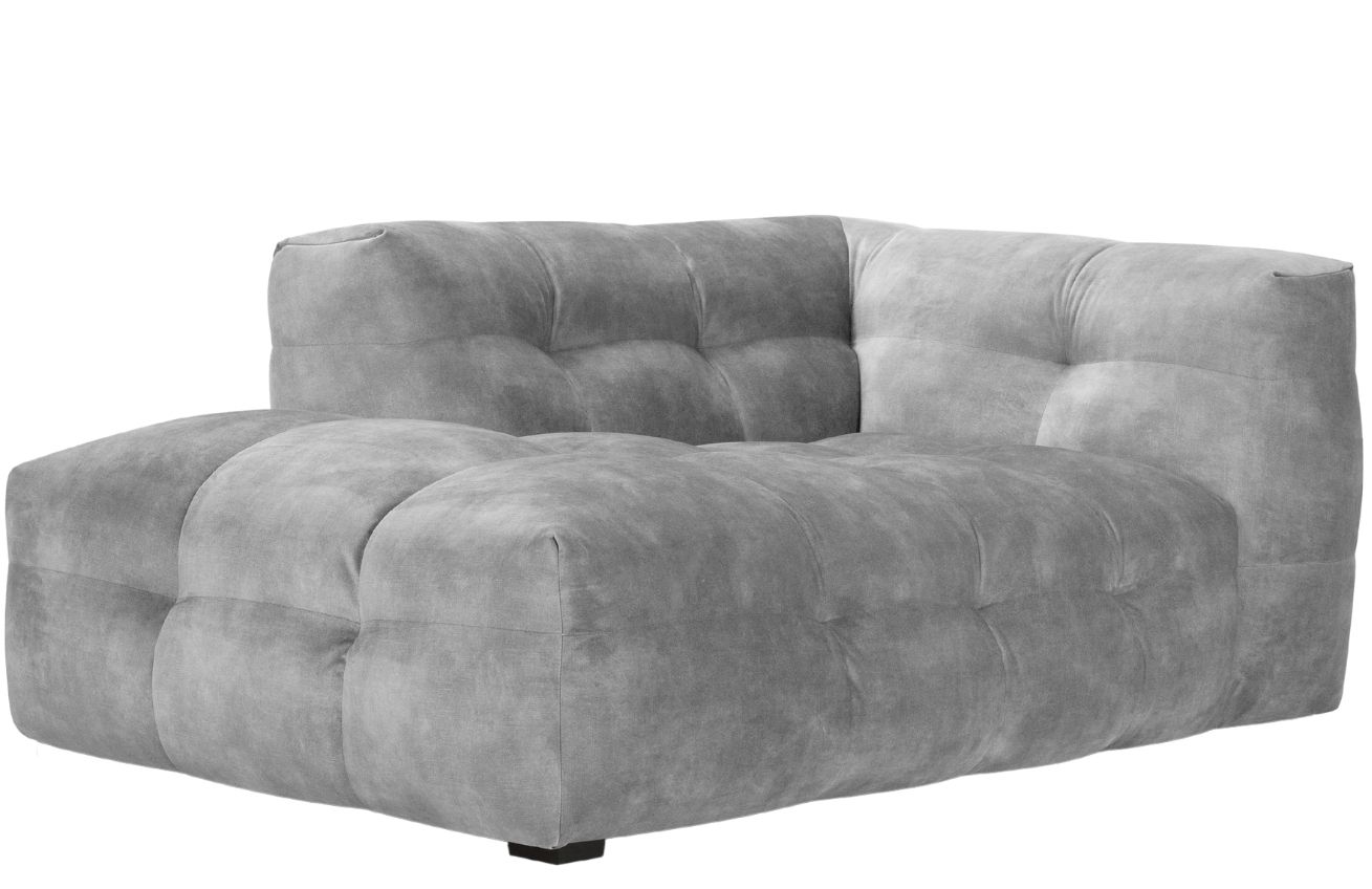 Šedá sametová lenoška Windsor & Co Vesta 170 cm, levá