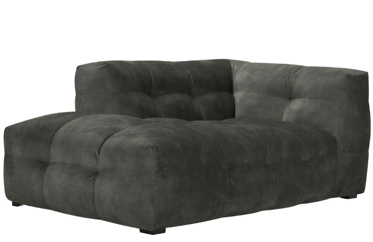 Tmavě šedá sametová lenoška Windsor & Co Vesta 170 cm, levá