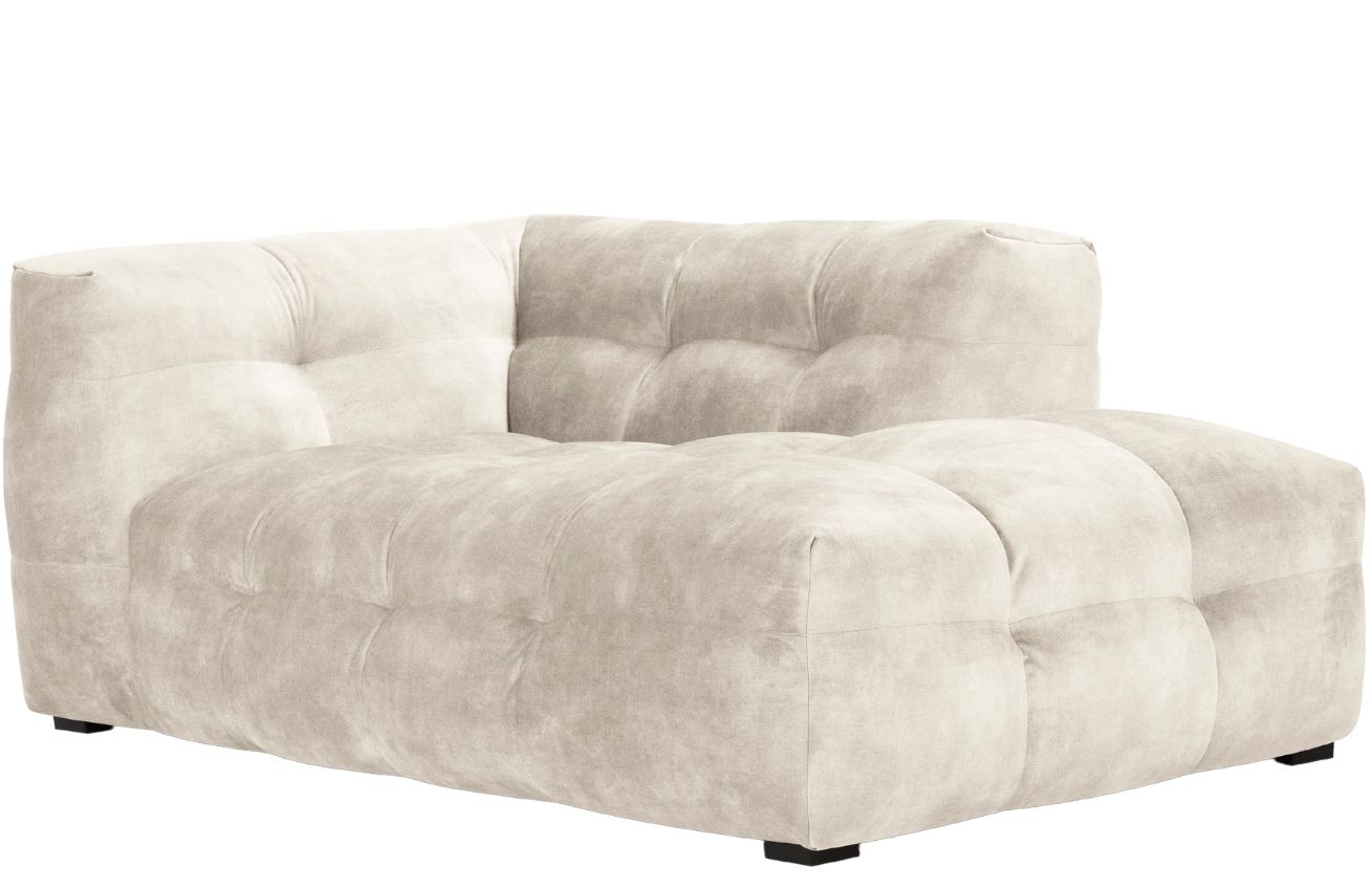 Béžová sametová lenoška Windsor & Co Vesta 170 cm, pravá