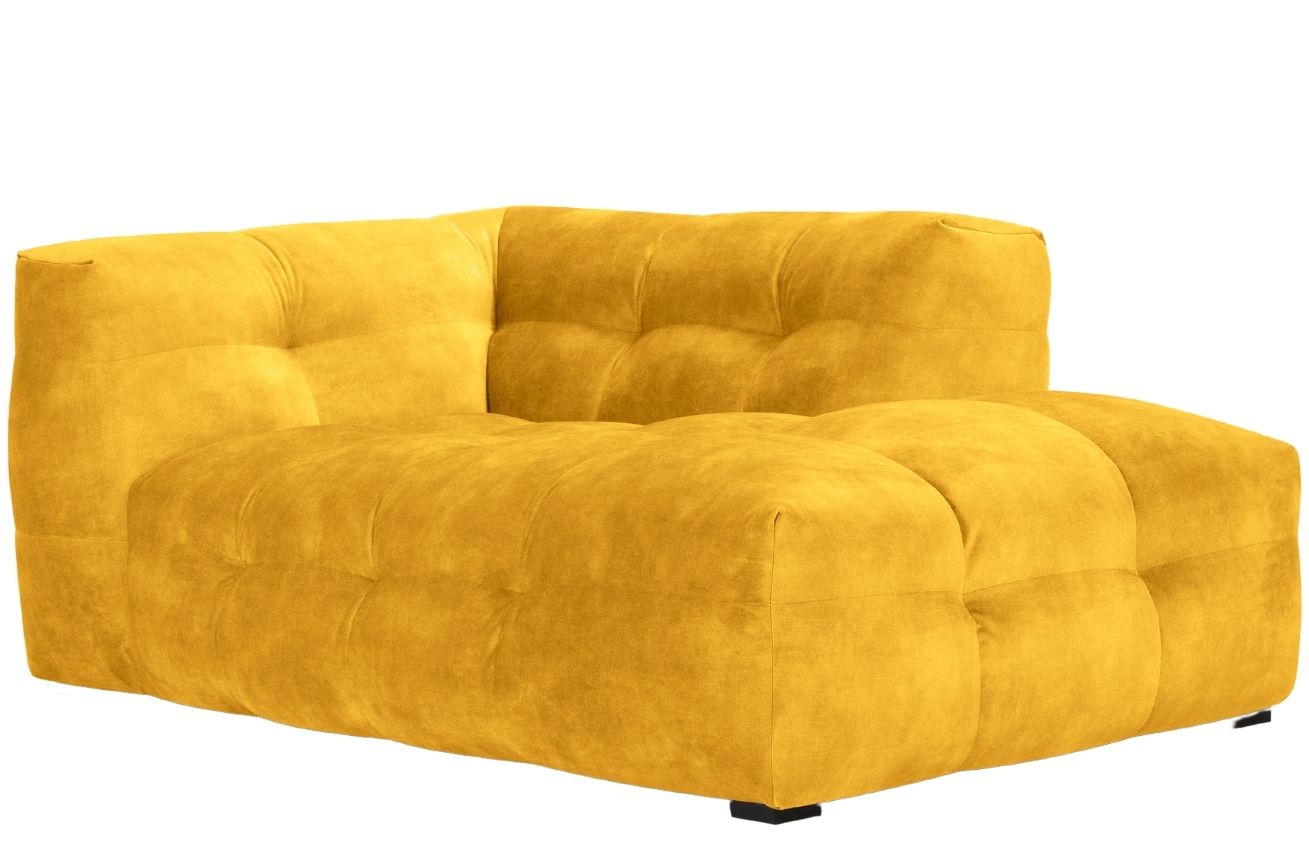 Žlutá sametová lenoška Windsor & Co Vesta 170 cm, pravá