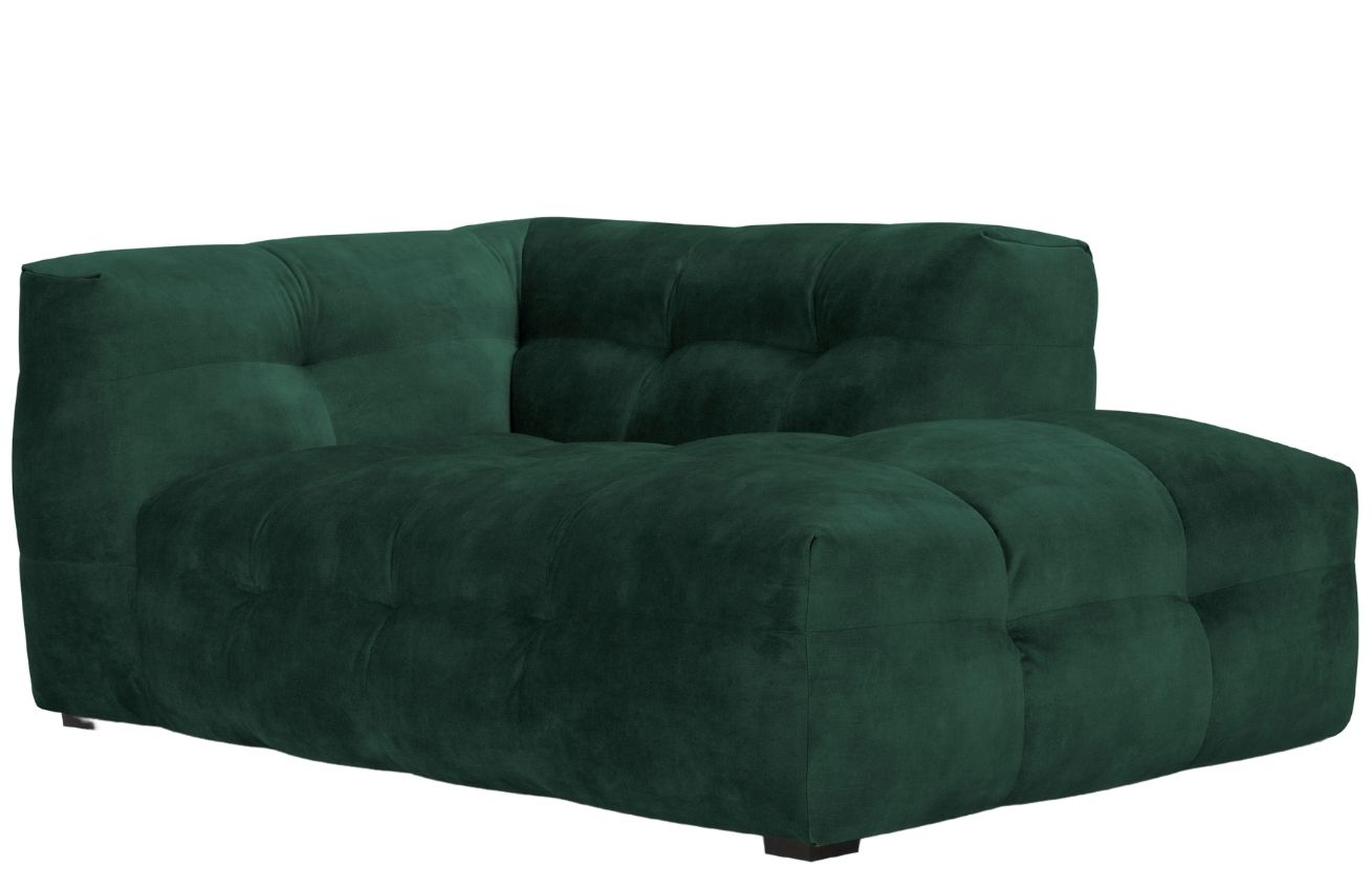 Lahvově zelená sametová lenoška Windsor & Co Vesta 170 cm, pravá