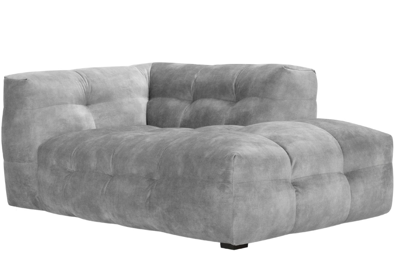 Šedá sametová lenoška Windsor & Co Vesta 170 cm, pravá