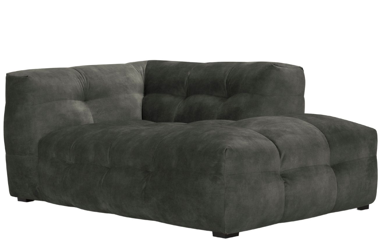 Tmavě šedá sametová lenoška Windsor & Co Vesta 170 cm, pravá