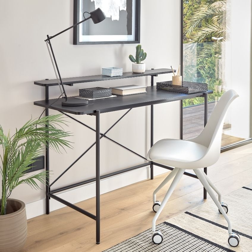 Černý pracovní stůl Kave Home Galatia 120 x 65 cm