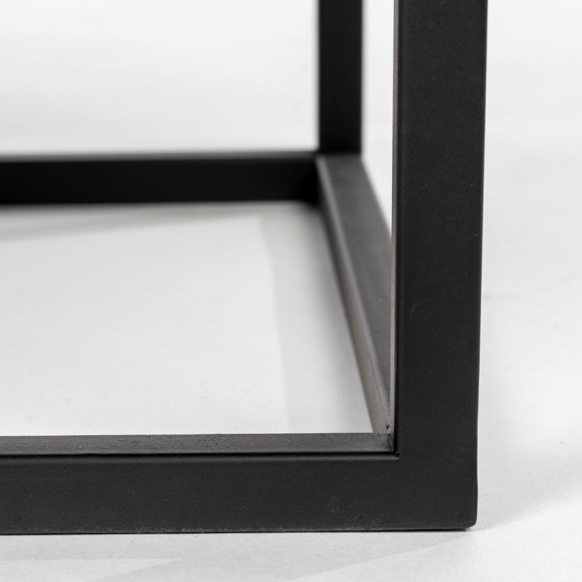 White Label Černá lakovaná vinotéka s ratanovou výplní WLL GUUJI II. 80 x 38 cm