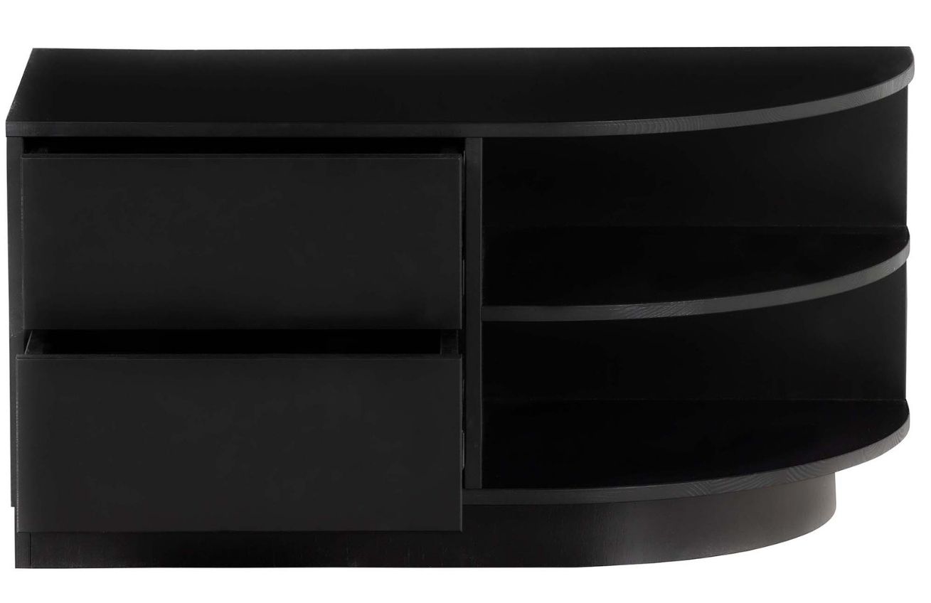 WOOOD Černý borovicový TV stolek Frederica 78 x 40 cm, pravý