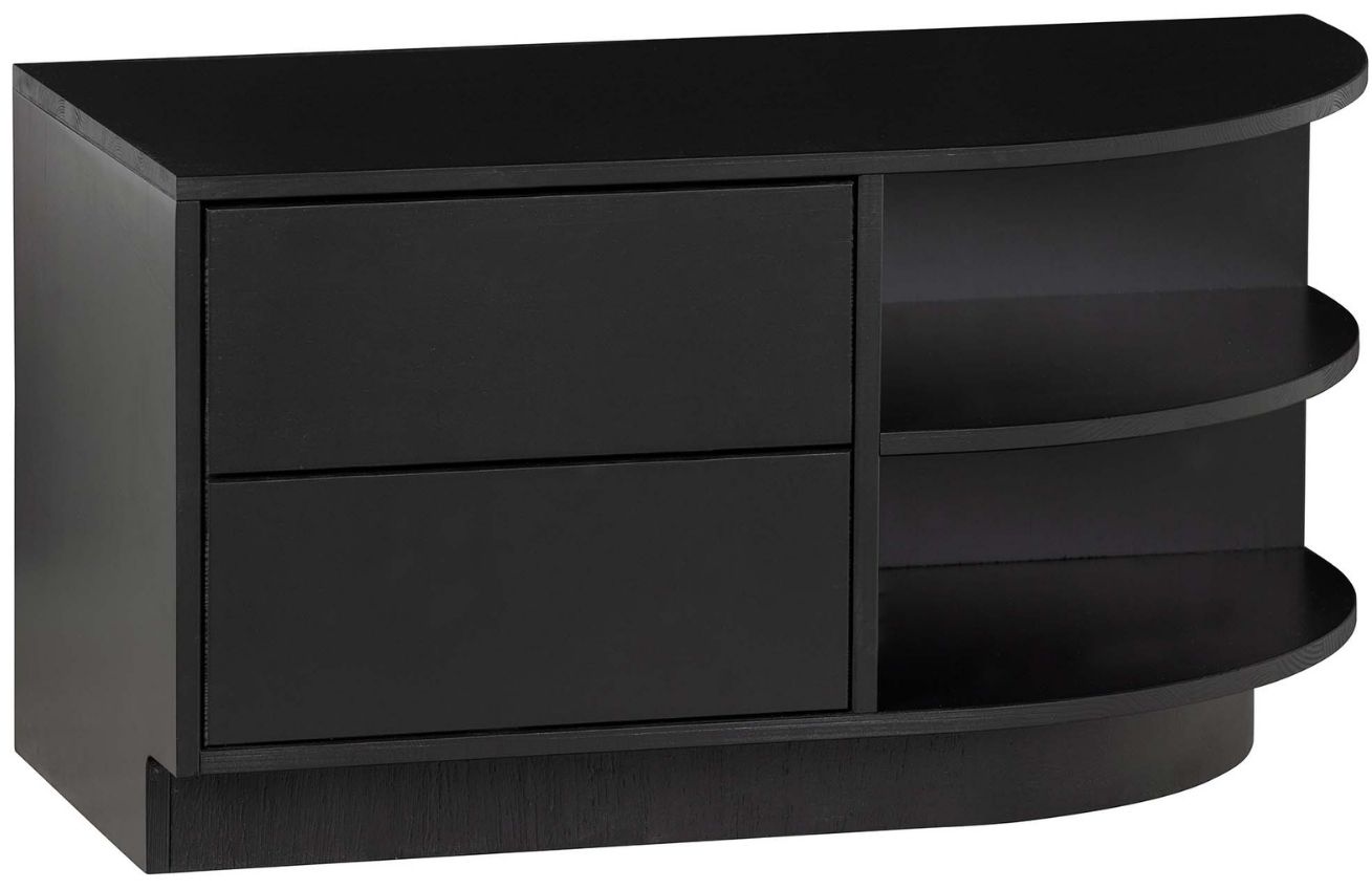 WOOOD Černý borovicový TV stolek Frederica 78 x 40 cm, pravý