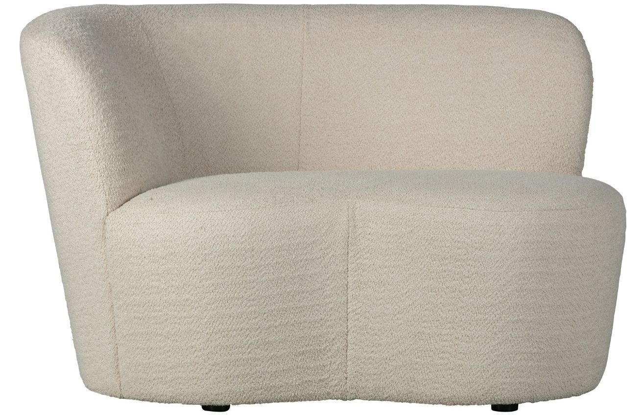 WOOOD Krémově bílé látkové lounge křeslo Stania 112 cm, levé