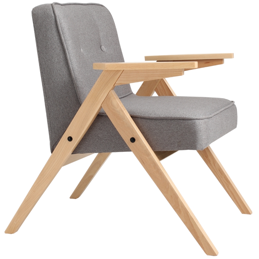 Nordic Design Ocelově šedé látkové křeslo Vinnie