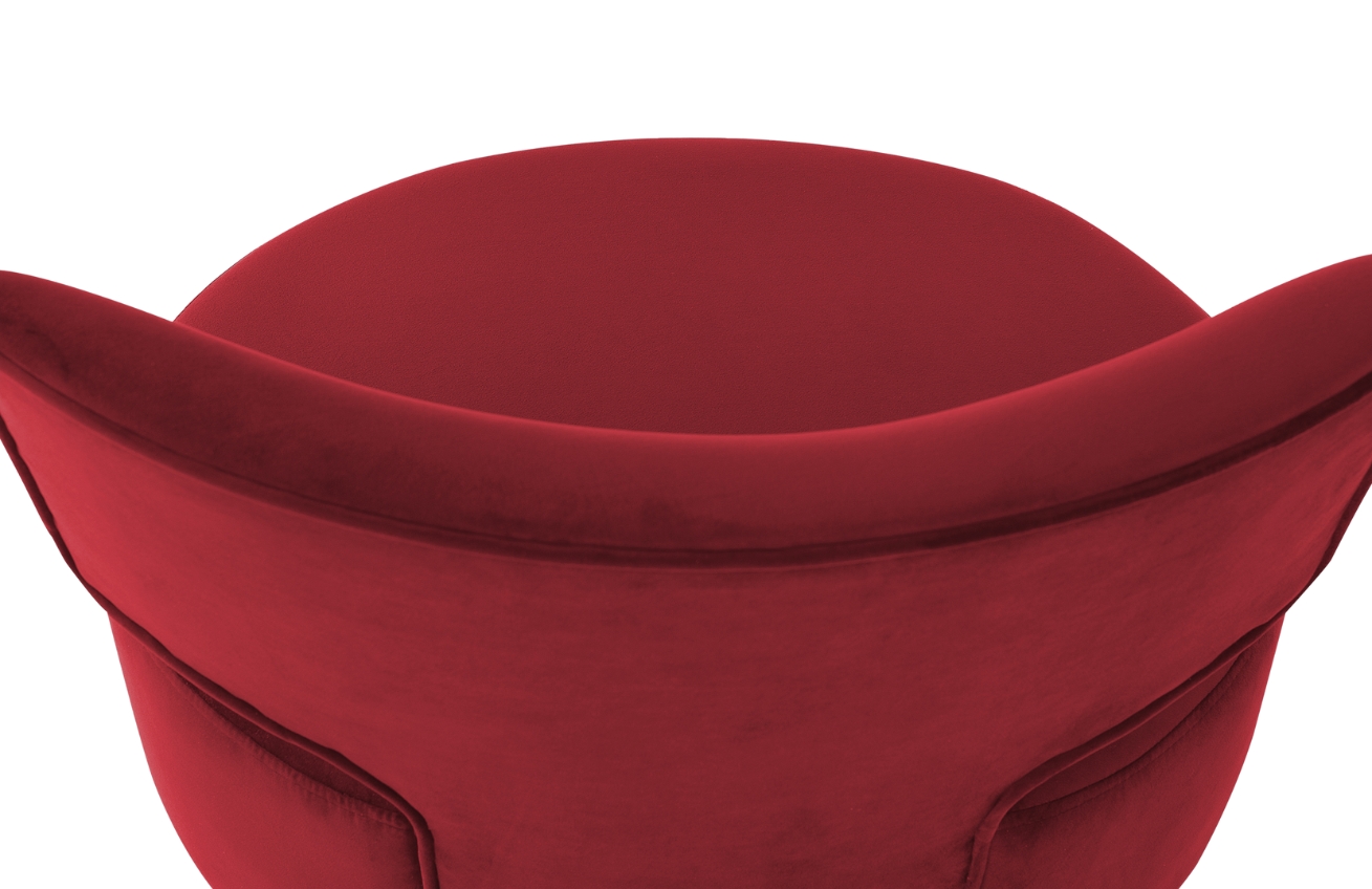 Nordic Design Červené sametové křeslo Full