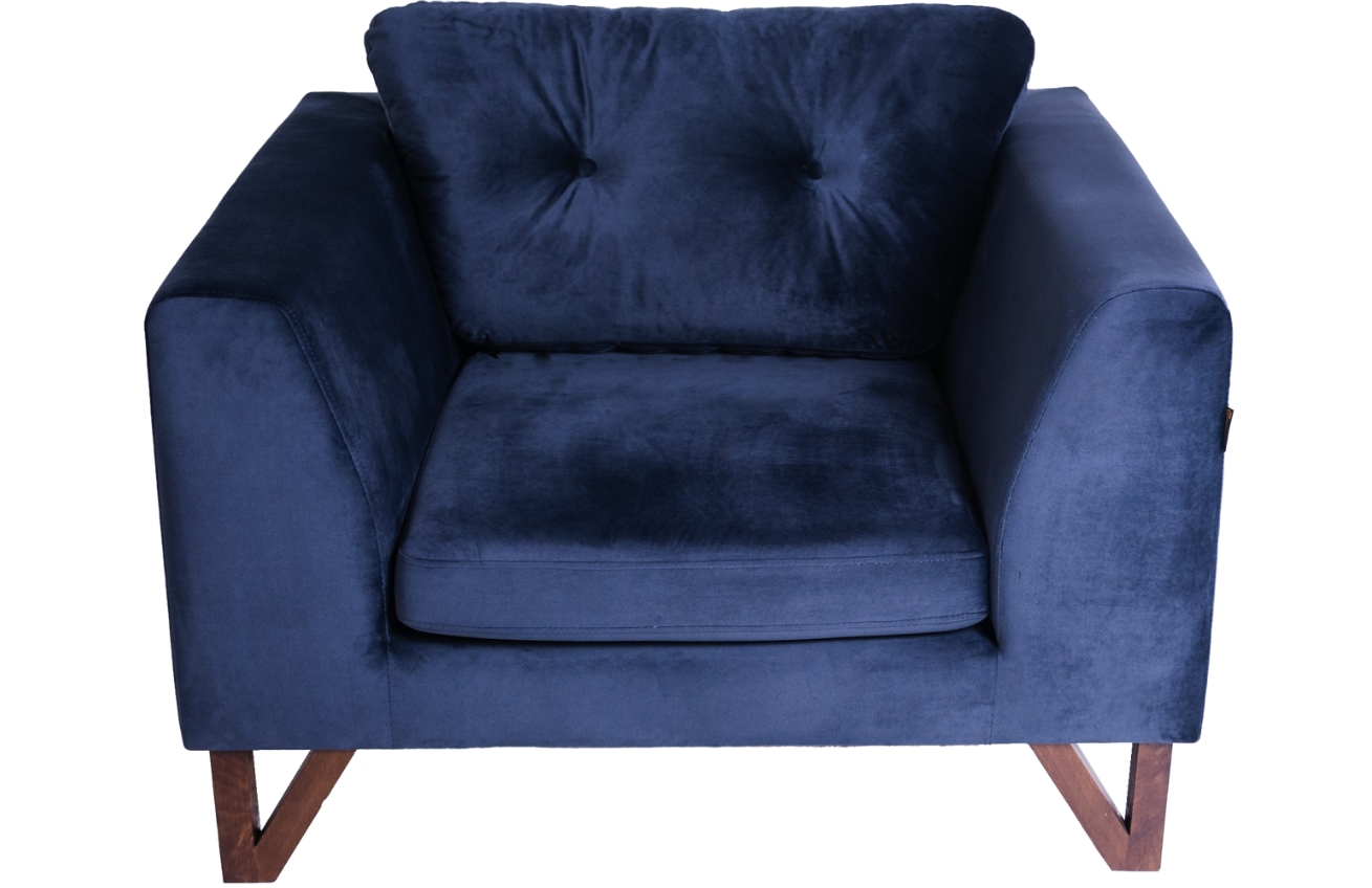 Nordic Design Tmavě modré sametové křeslo Sonny