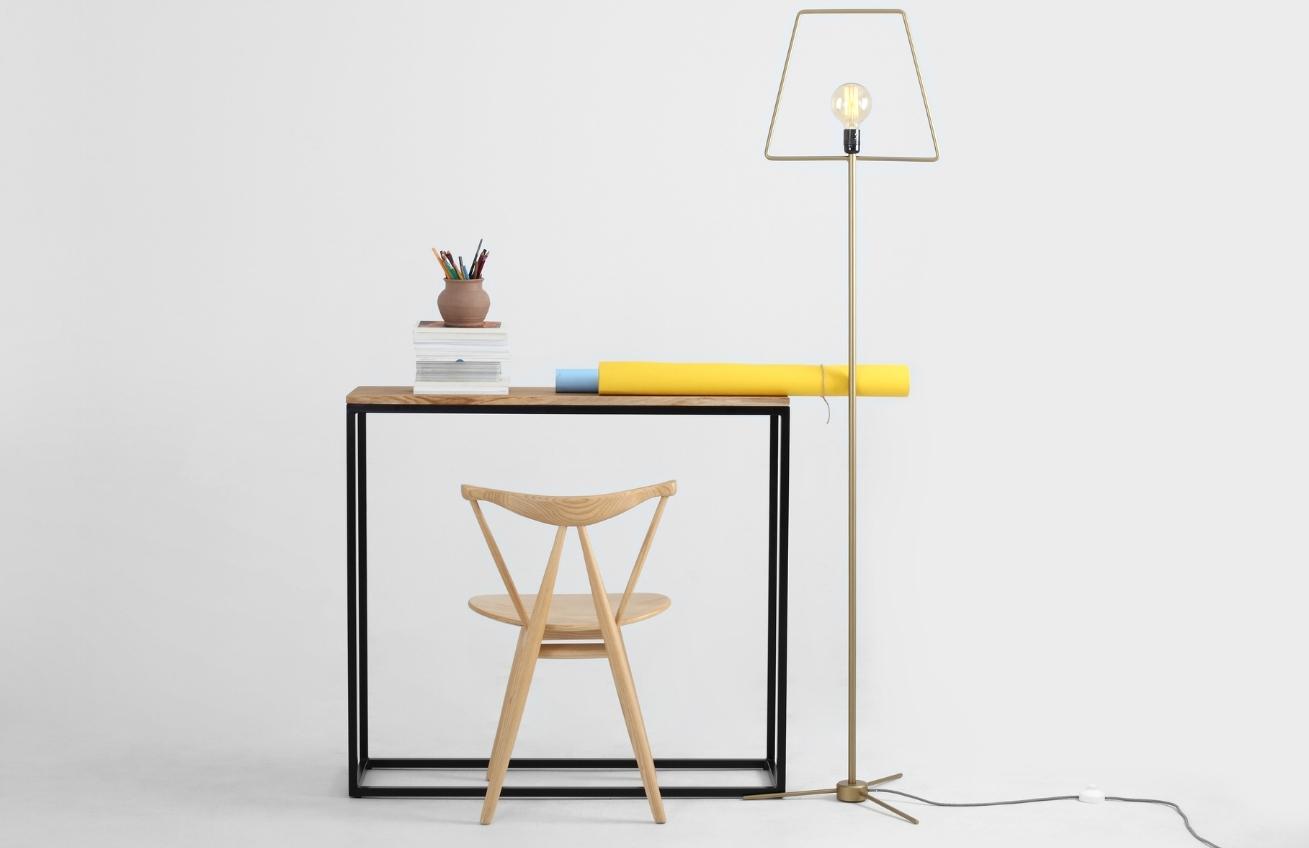 Nordic Design Zlatá kovová stojací lampa Jolita 177 cm
