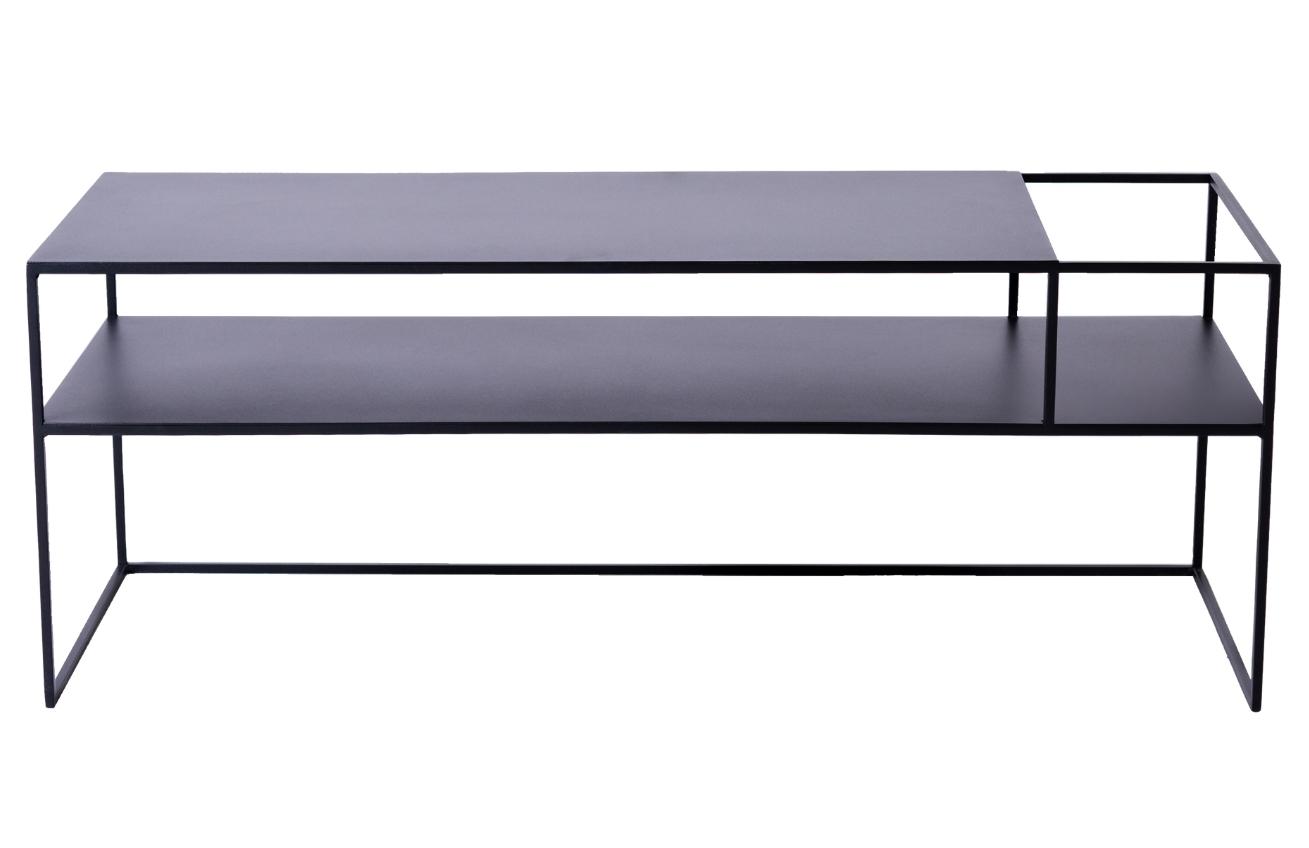 Nordic Design Černý kovový TV stolek Alonso 120 x 45 cm, pravý